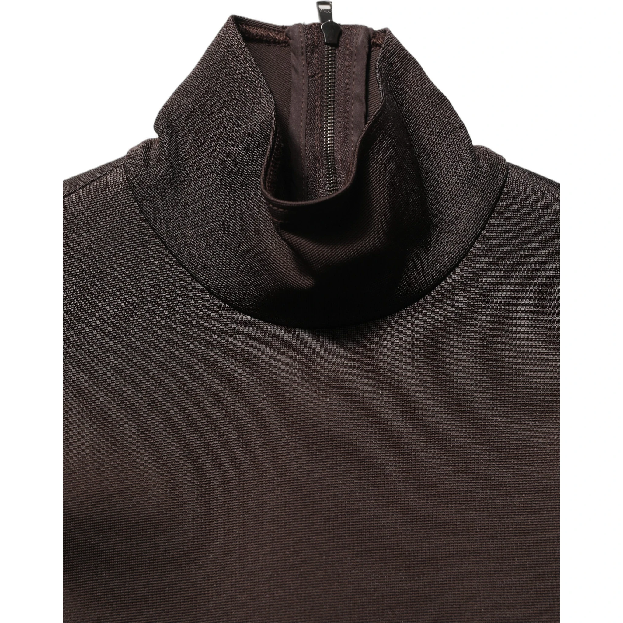 Brown Turtleneck Long Sleeves Blouse Top
