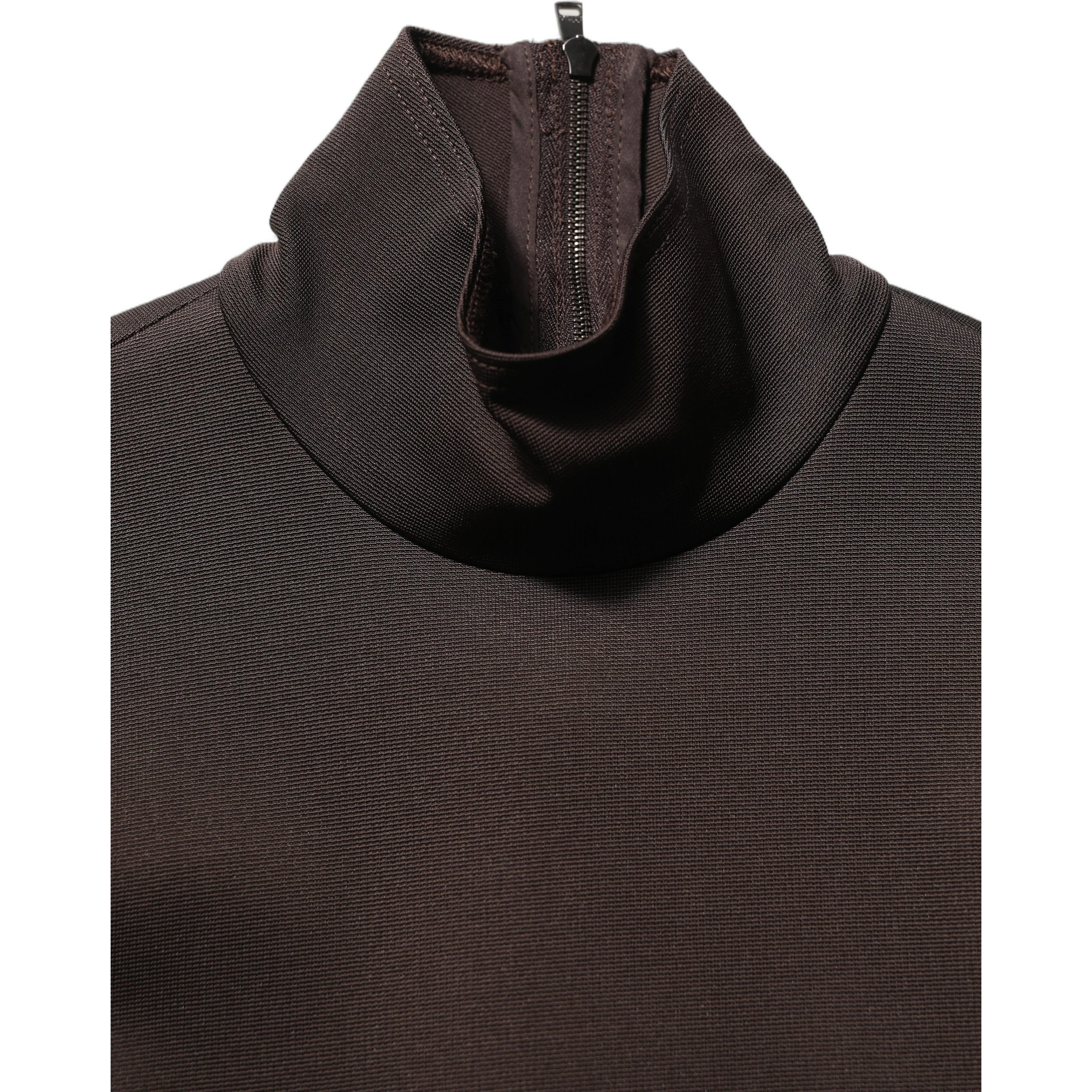 Brown Turtleneck Long Sleeves Blouse Top