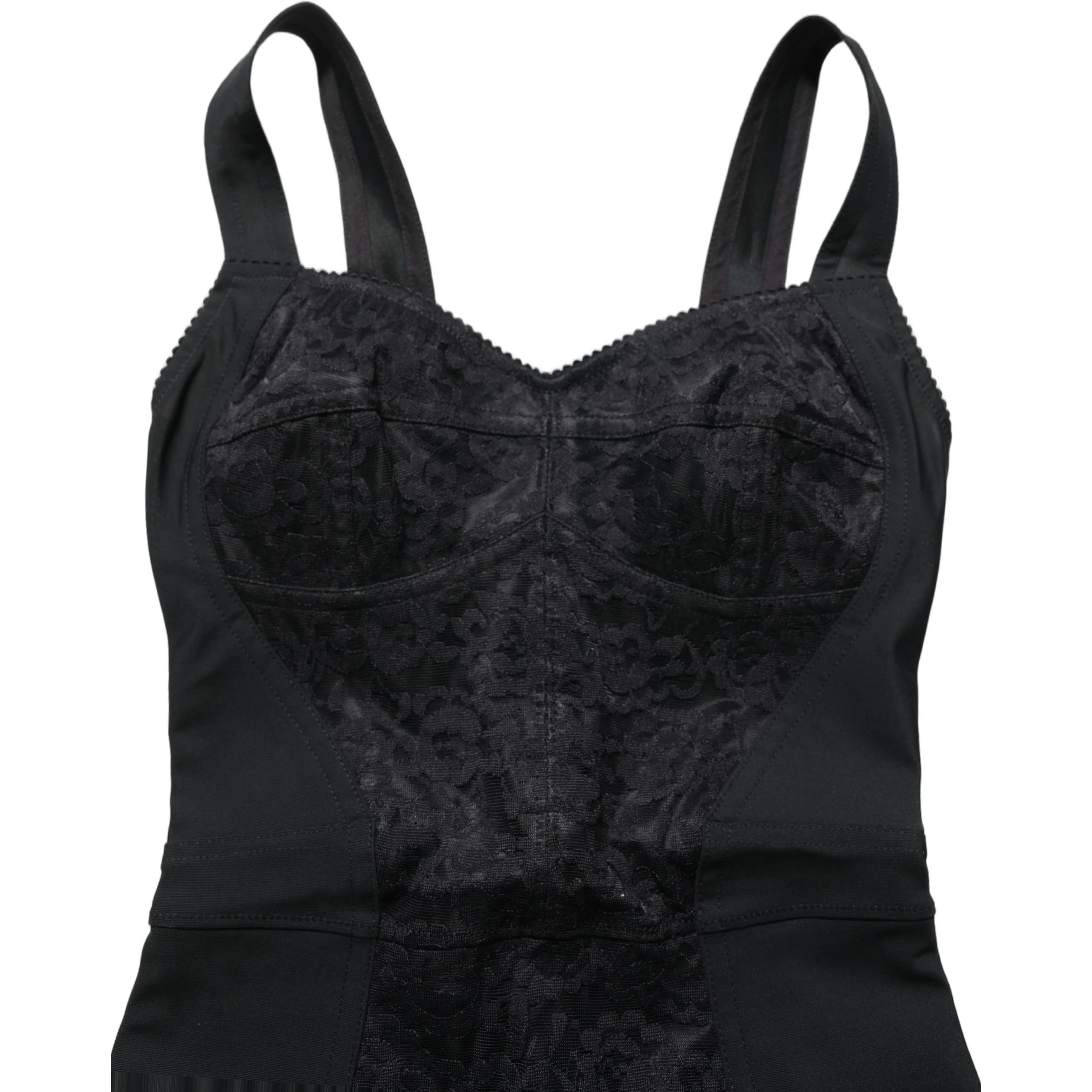 Black Floral Lace Corset Bodycon Bodysuit