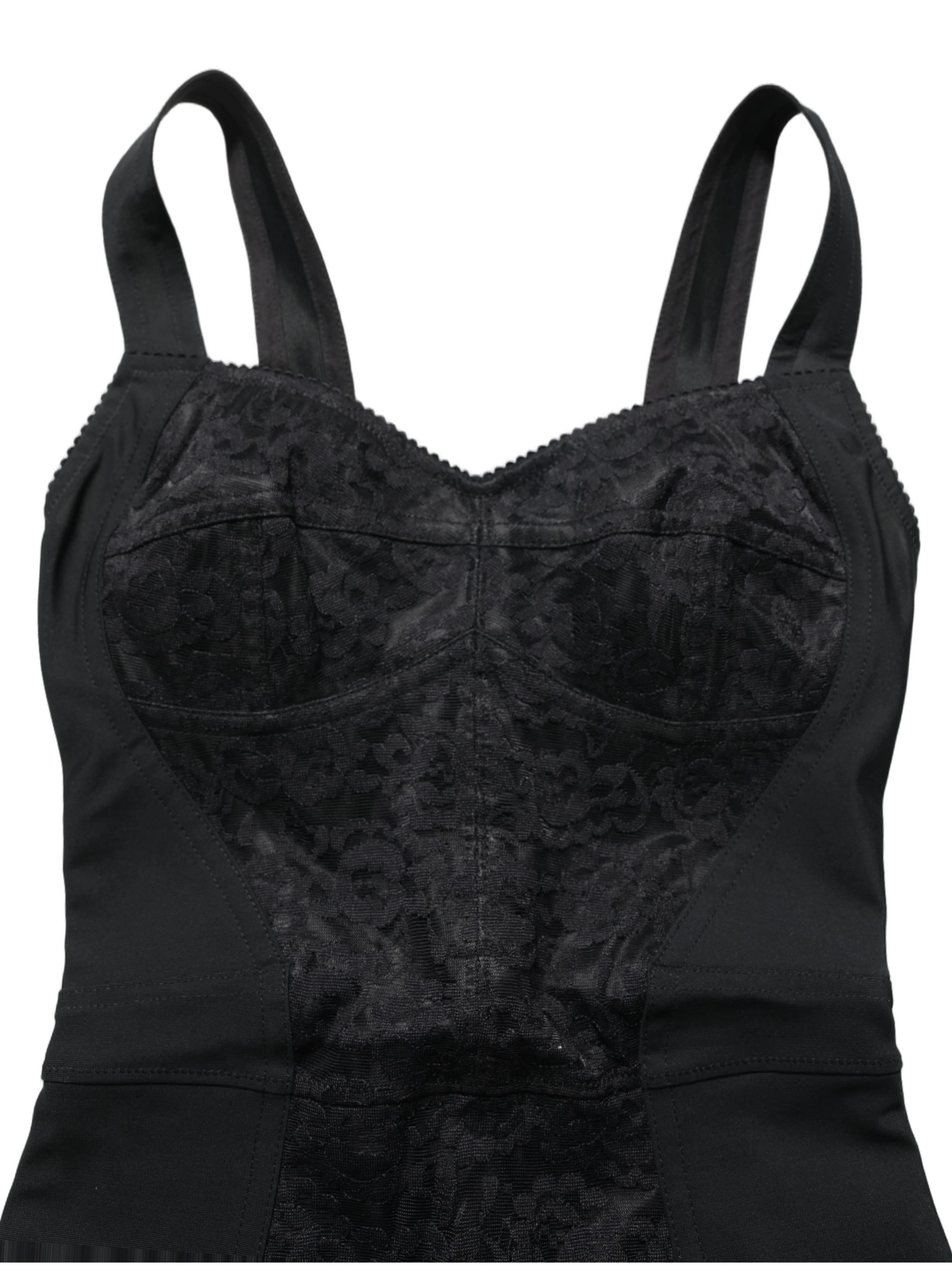 Black Floral Lace Corset Bodycon Bodysuit