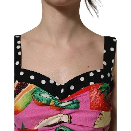 Multicolor Silk Cropped Bustier Corset Top