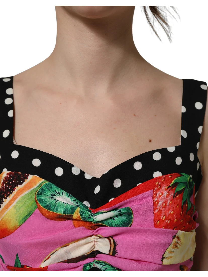 Multicolor Silk Cropped Bustier Corset Top