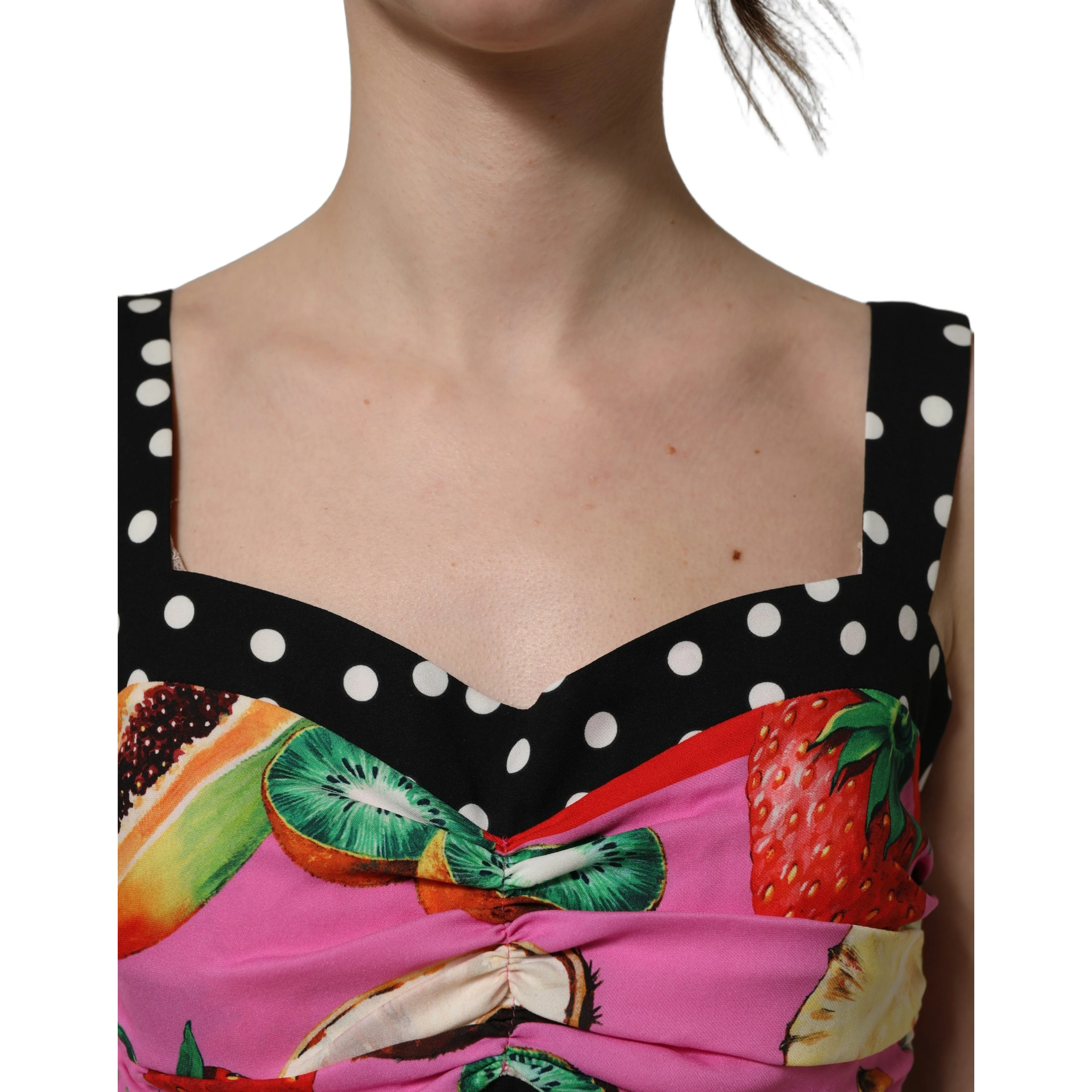Multicolor Silk Cropped Bustier Corset Top