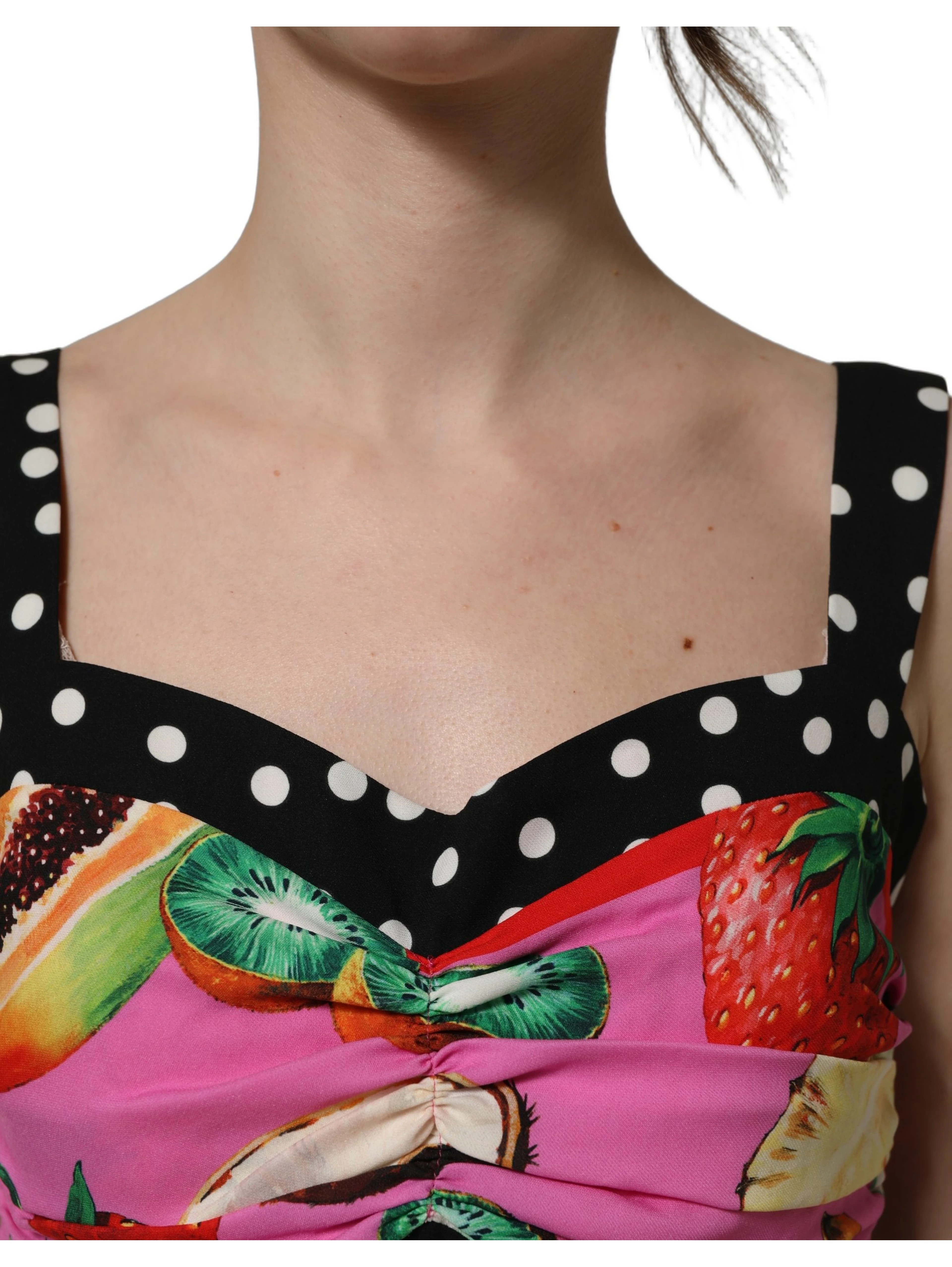 Multicolor Silk Cropped Bustier Corset Top