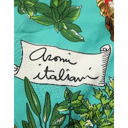 Multicolor Silk Vegetable Print Cropped Top