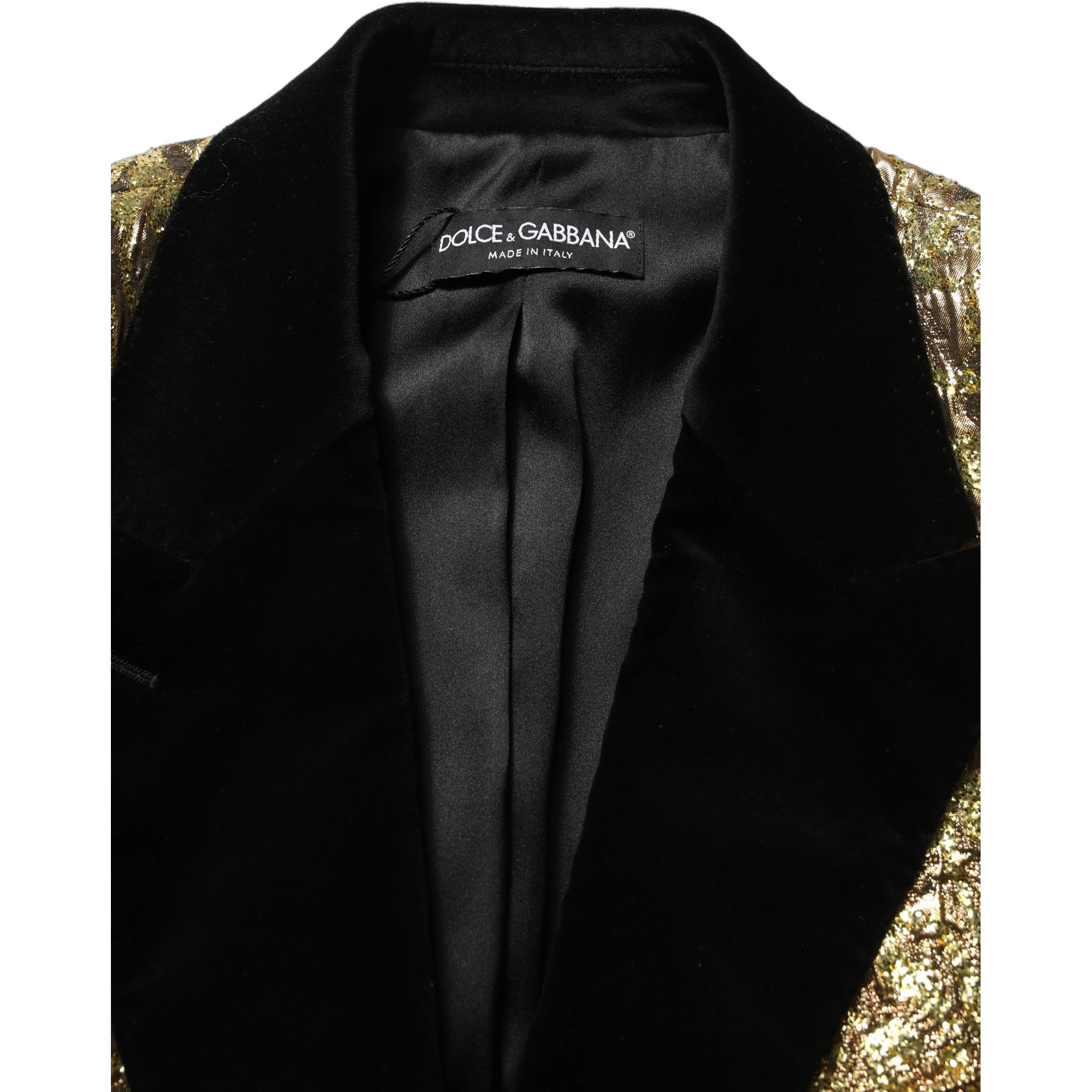 Gold Floral Jacquard Wool Trench Coat Jacket