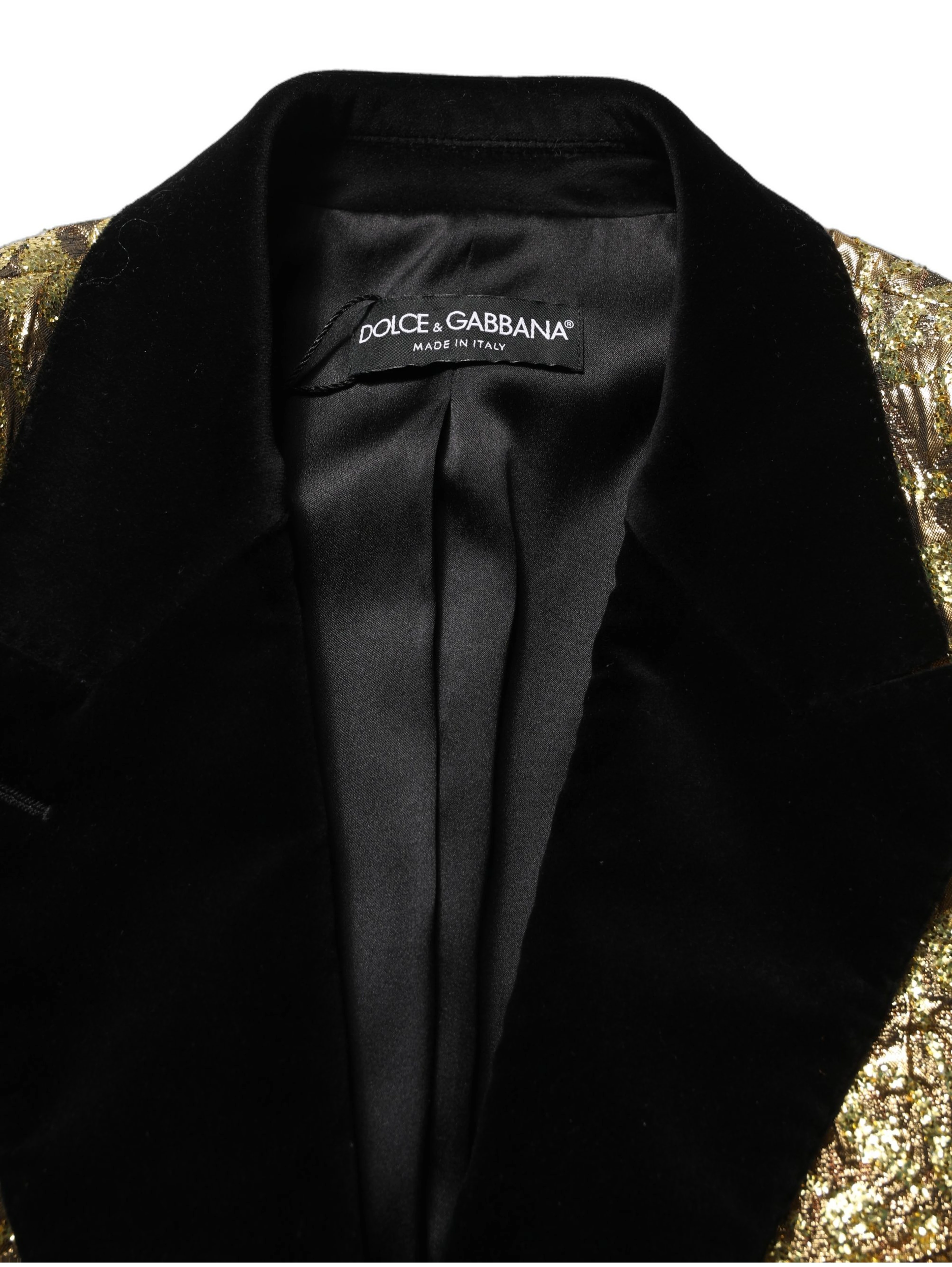 Gold Floral Jacquard Wool Trench Coat Jacket