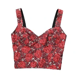 Multicolor Floral Cropped Bustier Tank Top