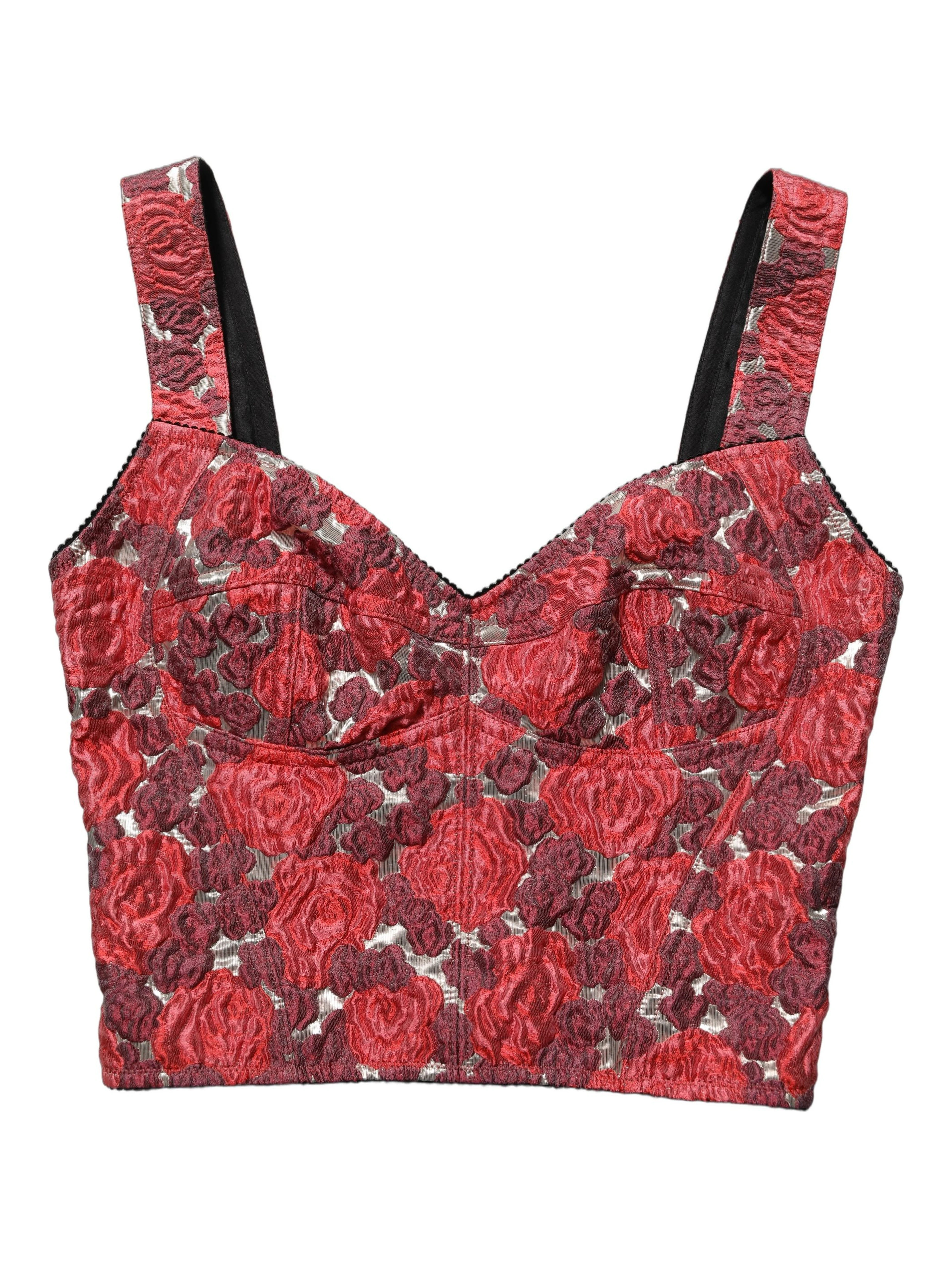 Multicolor Floral Cropped Bustier Tank Top