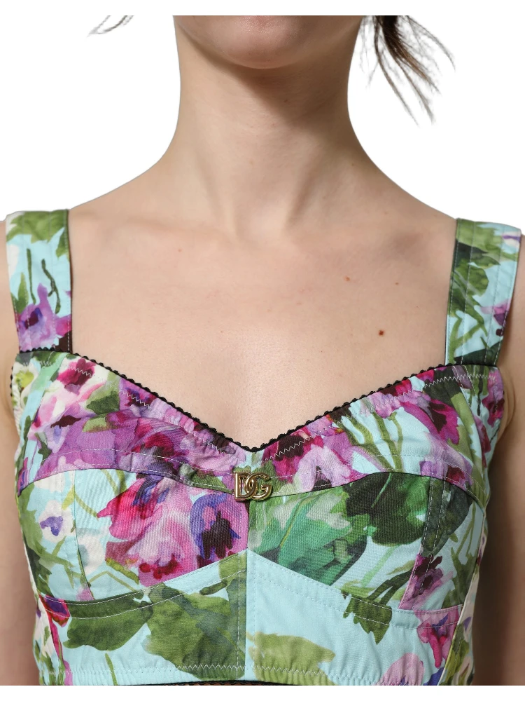 Multicolor Floral Cropped Bustier Tank Top alternative