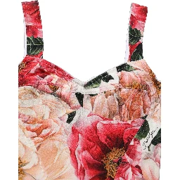 Multicolor Floral Cropped Bustier Tank Top
