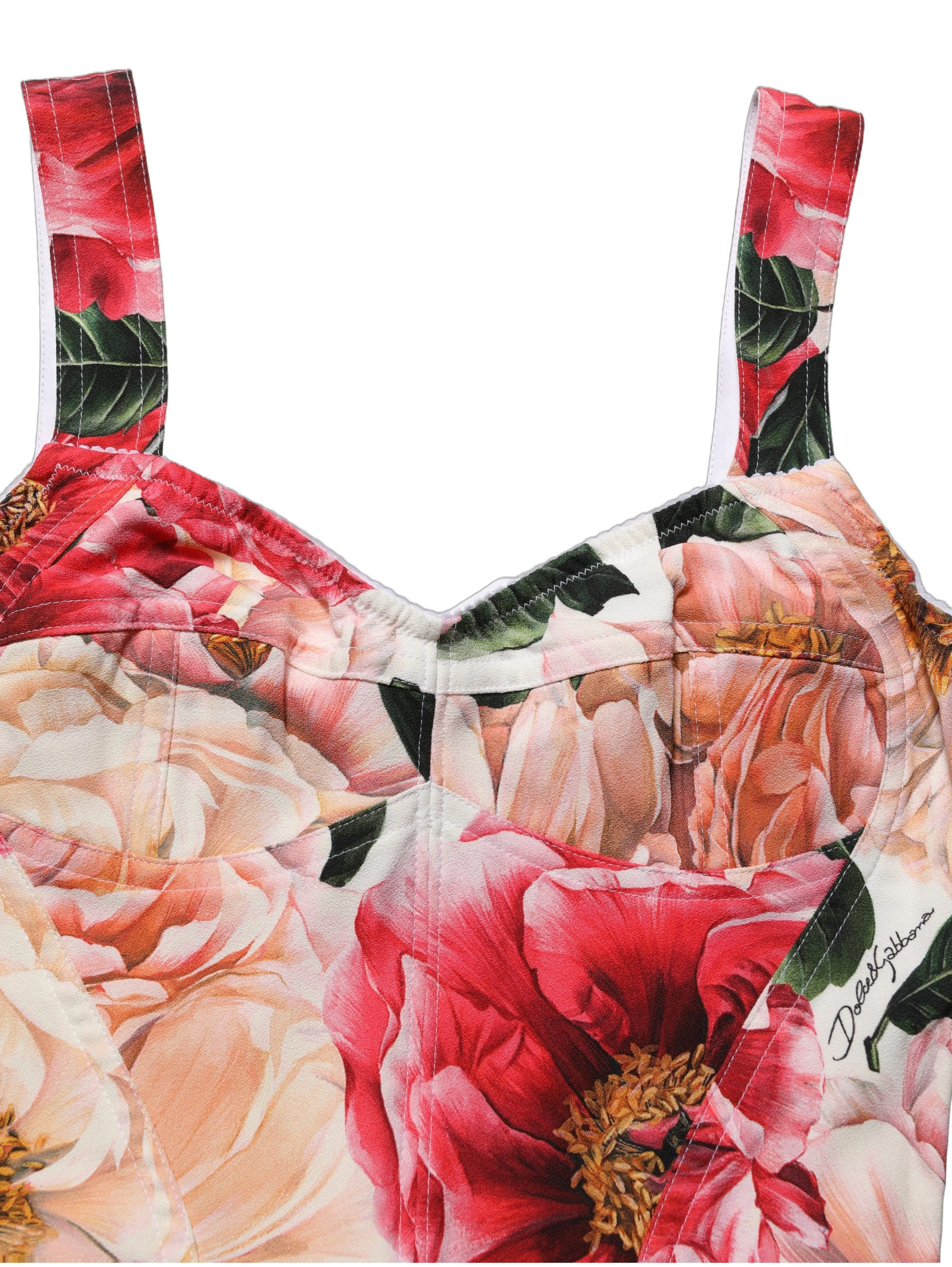 Multicolor Floral Cropped Bustier Tank Top
