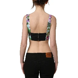 Multicolor Floral Cropped Bustier Tank Top