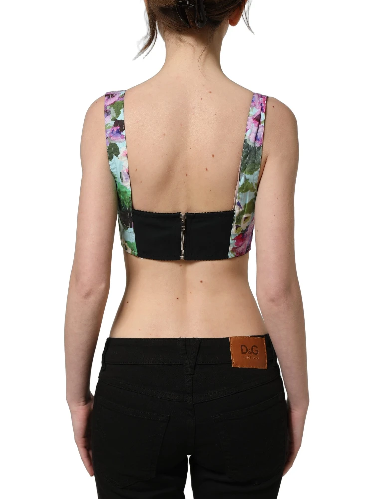 Multicolor Floral Cropped Bustier Tank Top alternative