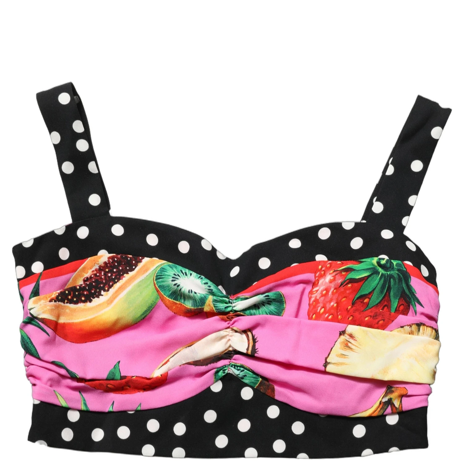 Multicolor Silk Cropped Bustier Corset Top
