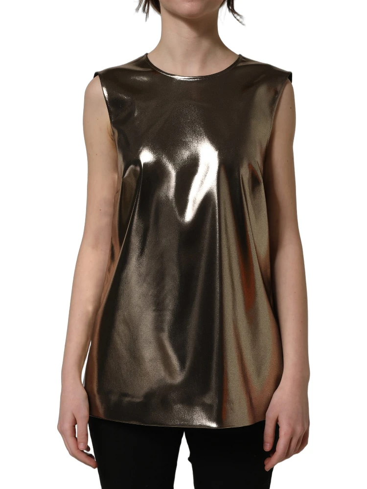 Metallic Bronze Roundneck SleevelessTank Top alternative