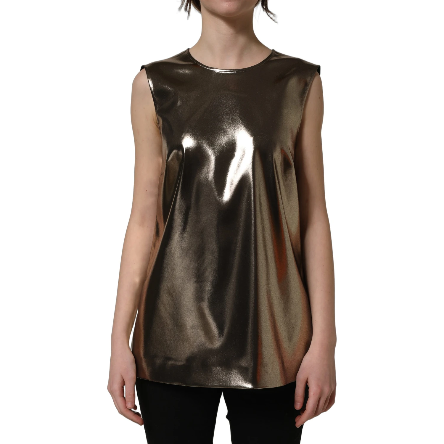 Metallic Bronze Roundneck SleevelessTank Top