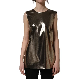 Metallic Bronze Roundneck SleevelessTank Top