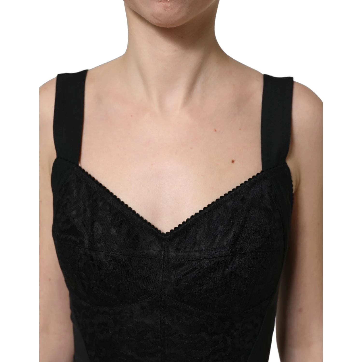 Black Floral Lace Corset Bodycon Bodysuit