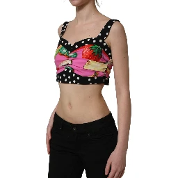 Multicolor Silk Cropped Bustier Corset Top