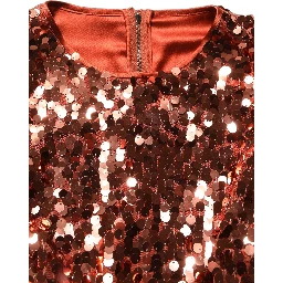 Red Sequined Long Sleeves Crop Blouse Top
