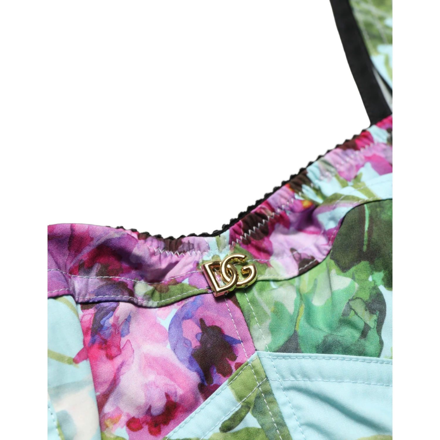 Multicolor Floral Cropped Bustier Tank Top
