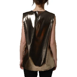 Metallic Bronze Roundneck SleevelessTank Top