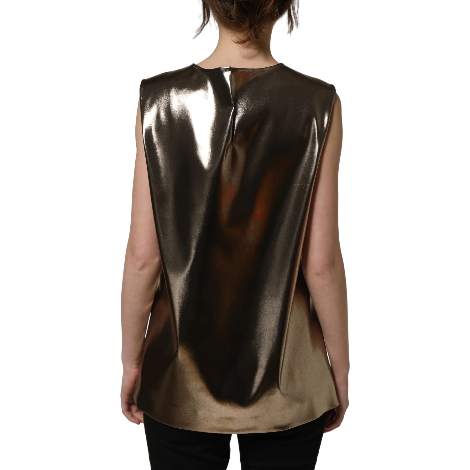 Metallic Bronze Roundneck SleevelessTank Top