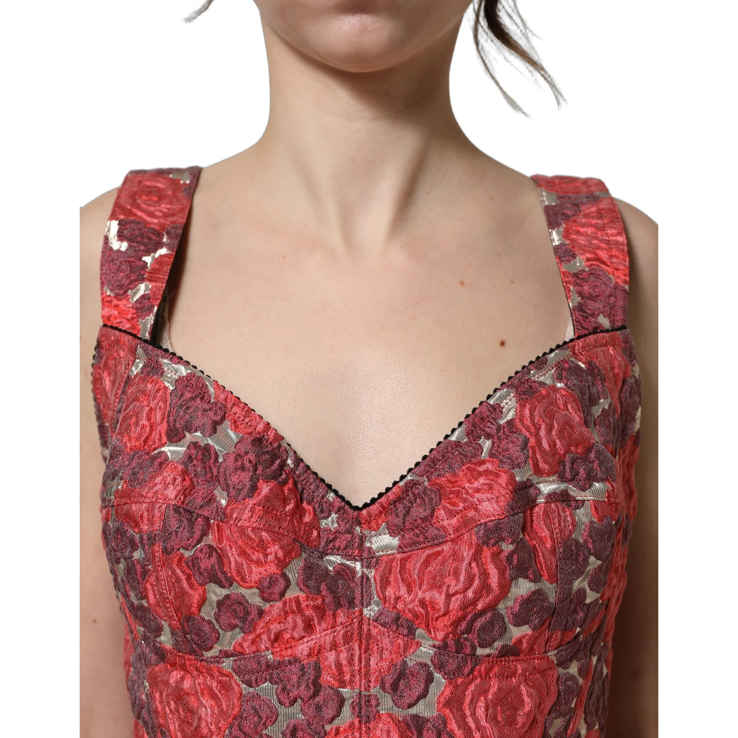 Multicolor Floral Cropped Bustier Tank Top