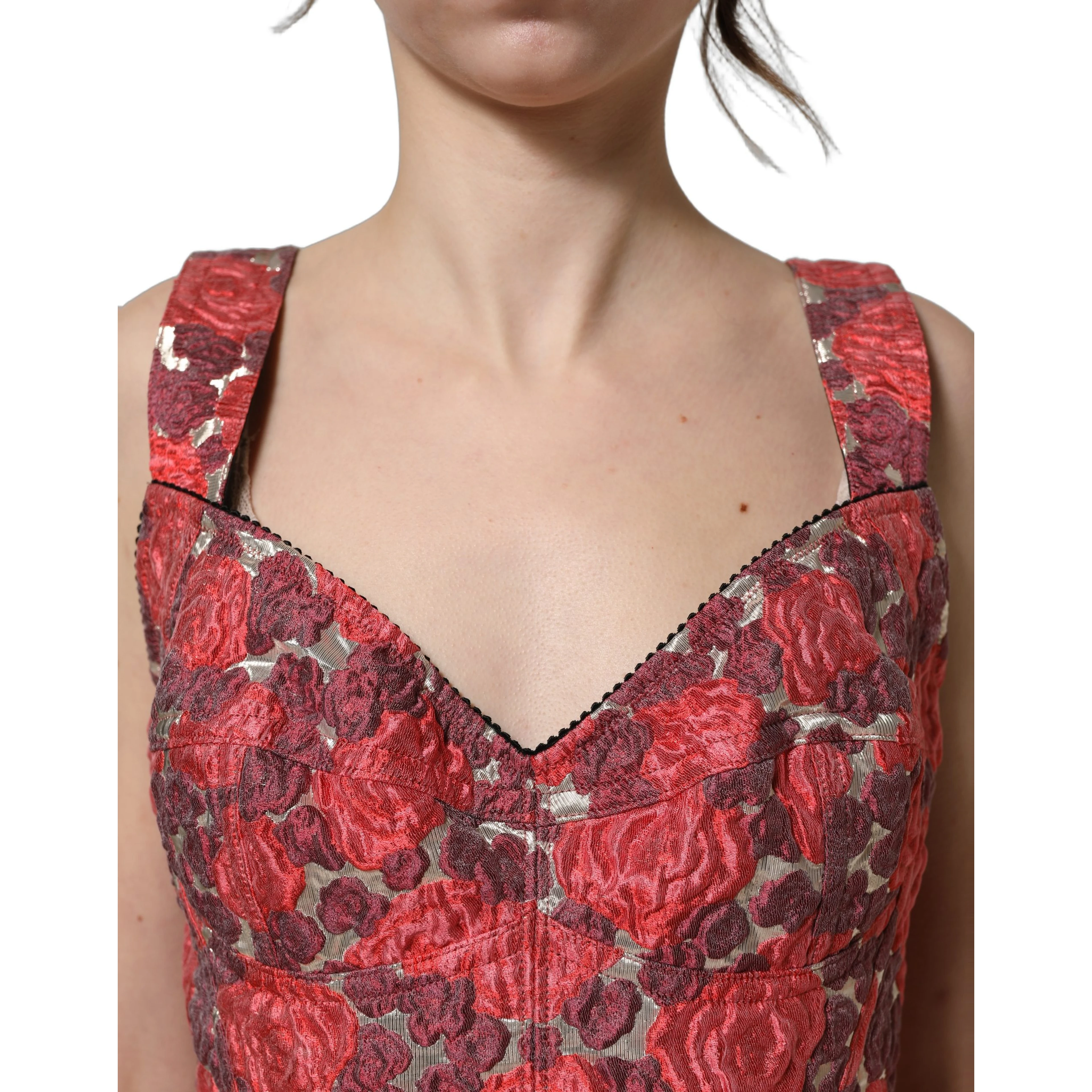Multicolor Floral Cropped Bustier Tank Top