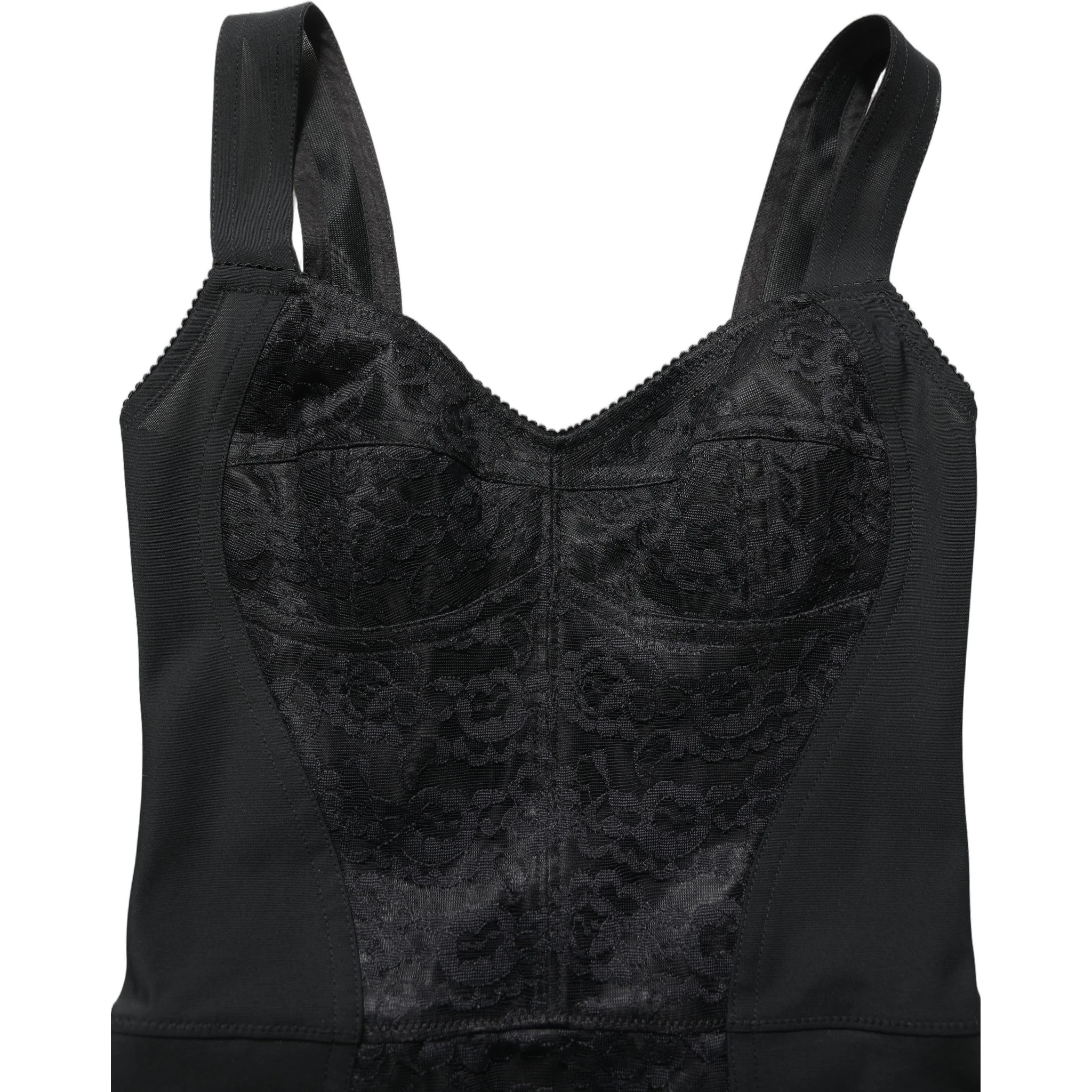 Black Floral Lace Corset Bodycon Bodysuit