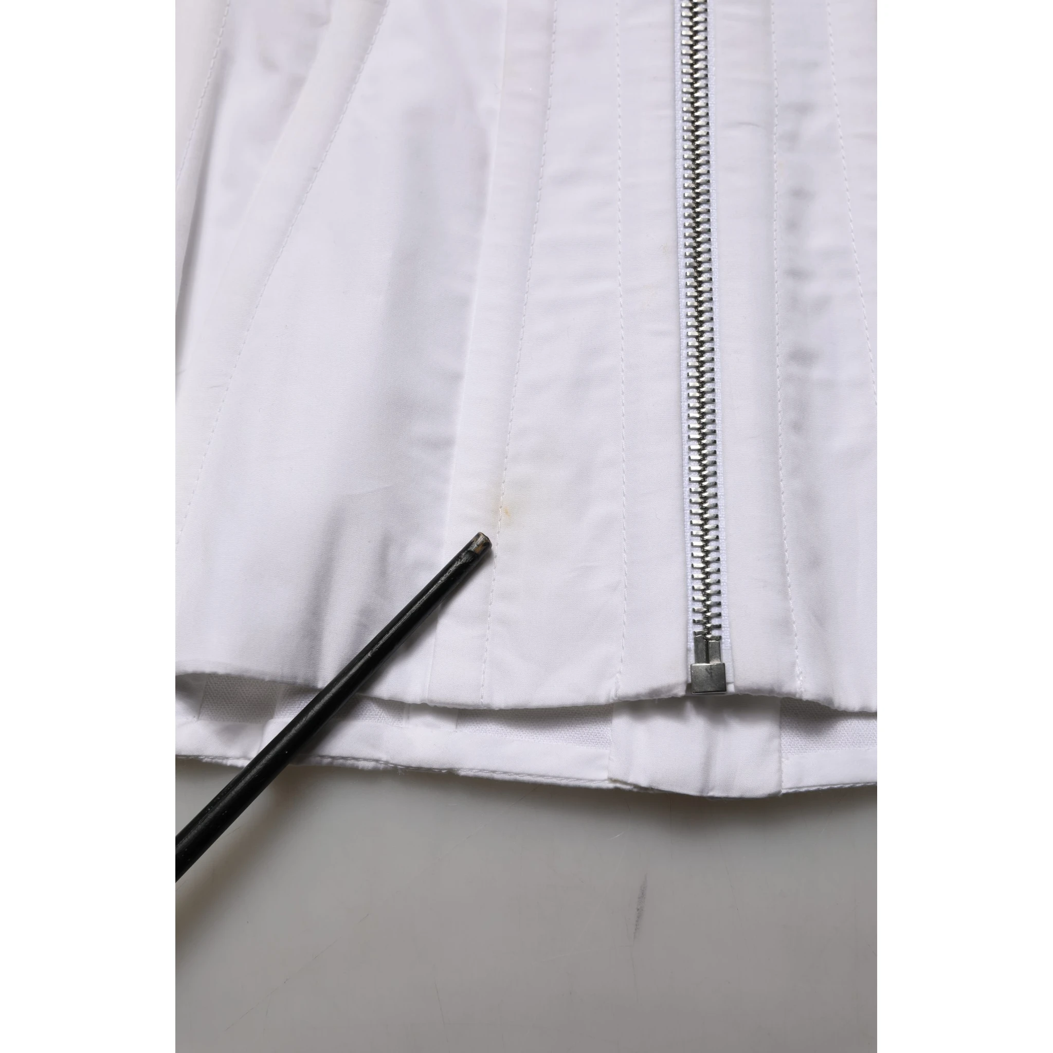 White Brown Cotton Sleeveless Corset Top