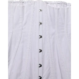 White Brown Cotton Sleeveless Corset Top