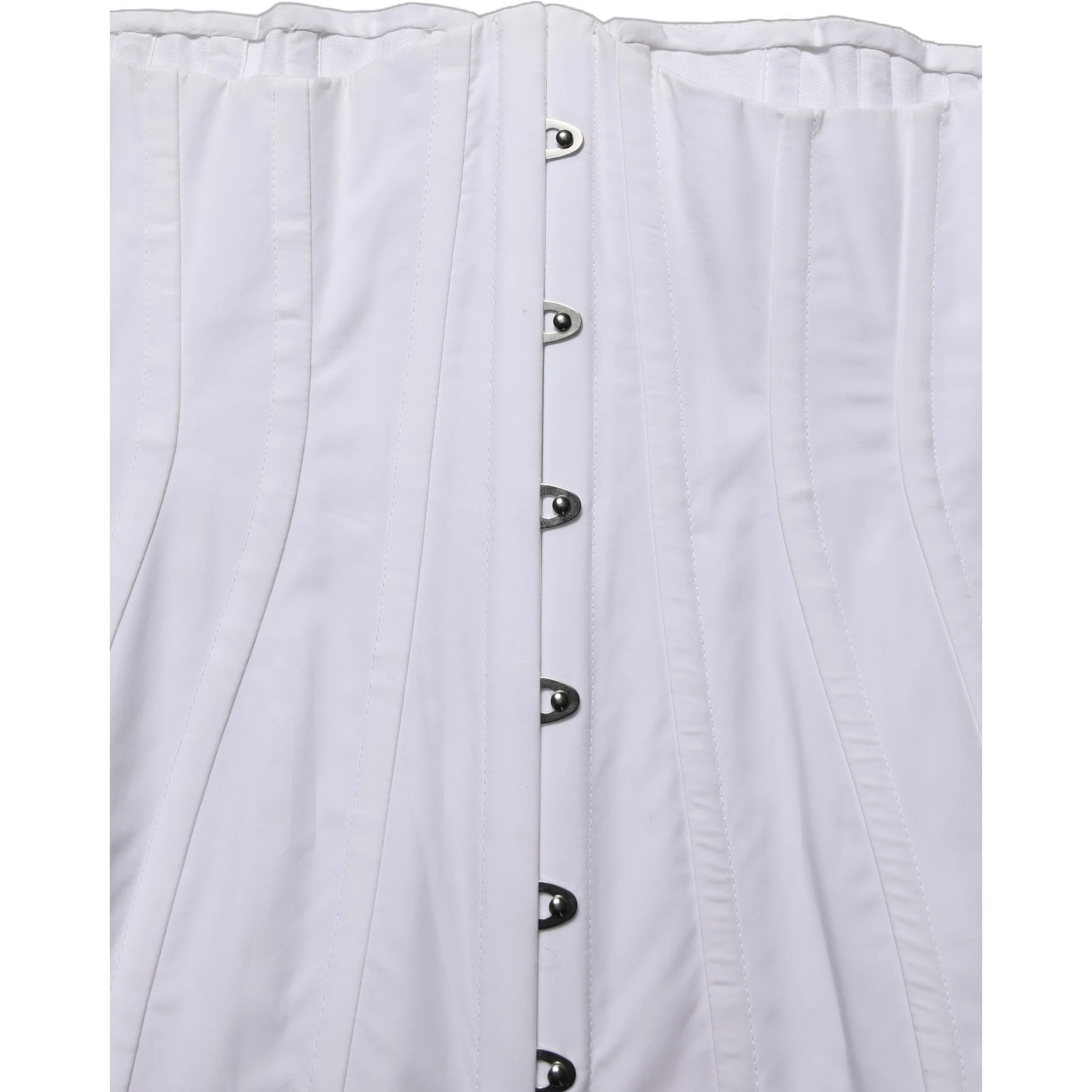 White Brown Cotton Sleeveless Corset Top