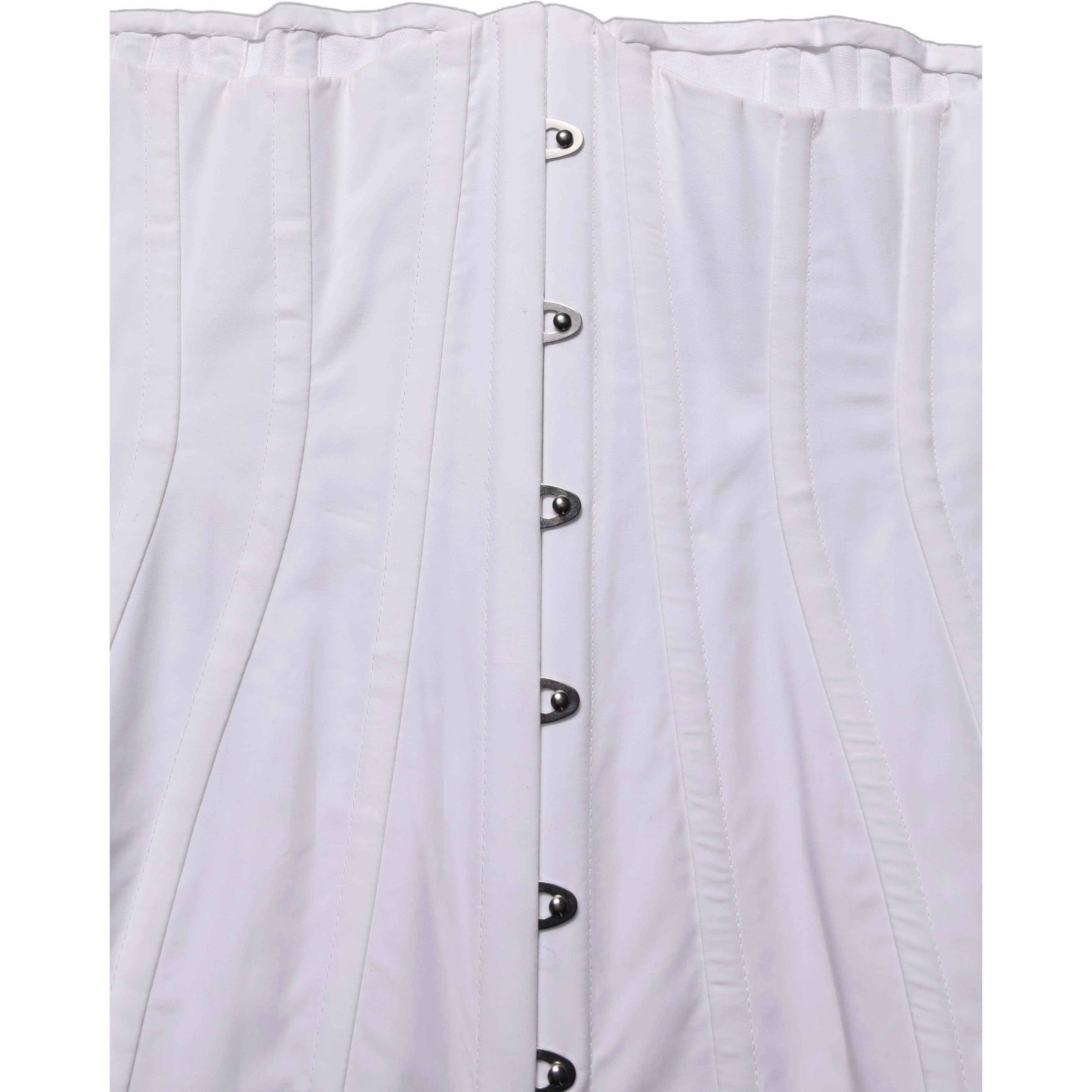 White Brown Cotton Sleeveless Corset Top