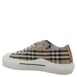 Brown Cotton Low Top Sneakers