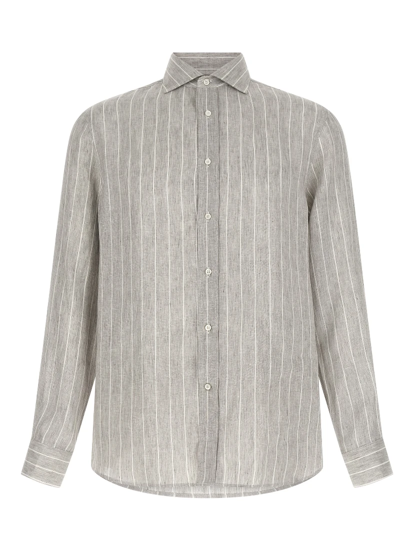Gray Linen Blouse