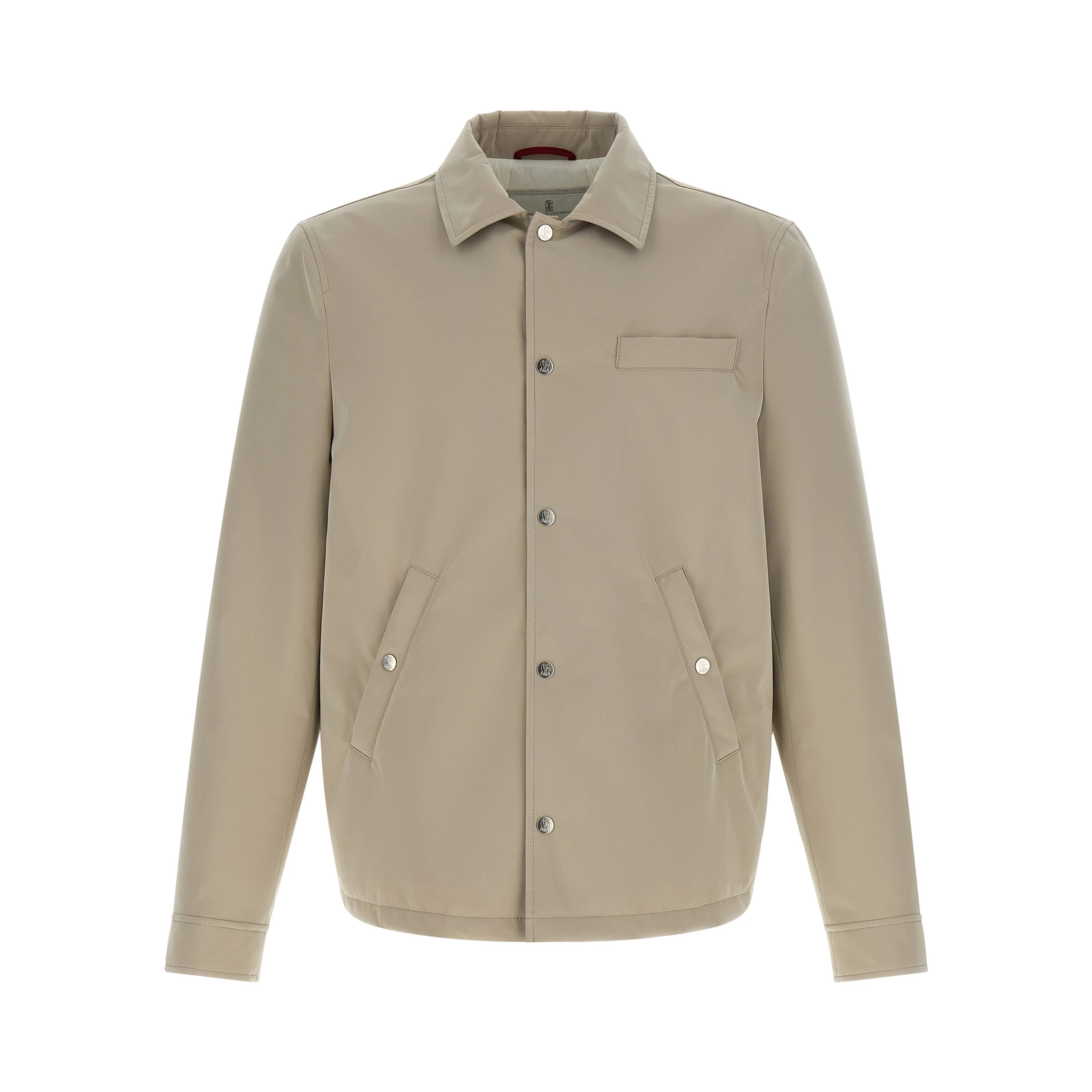 Gray Polyester Full-Length Jacket