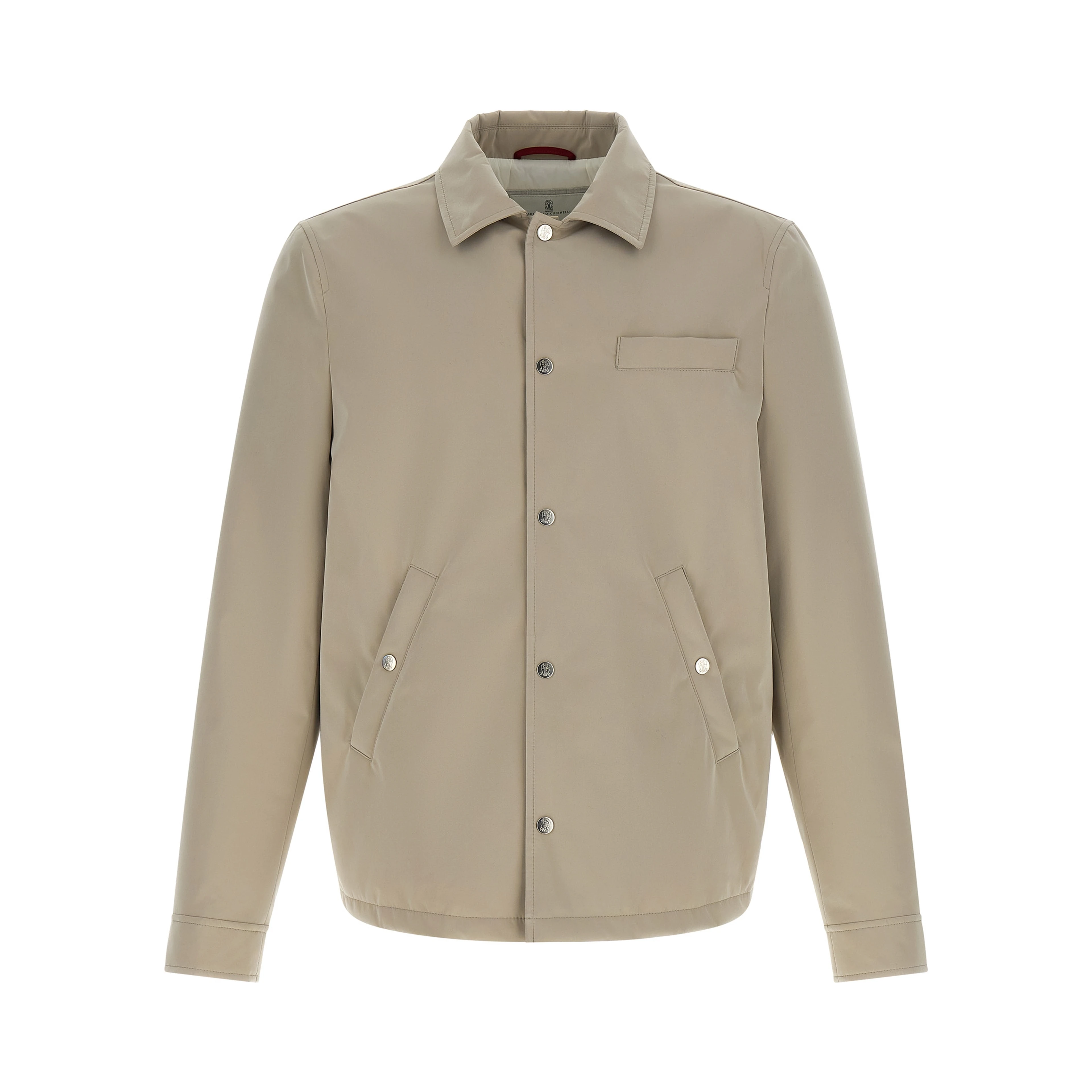 Gray Polyester Full-Length Jacket