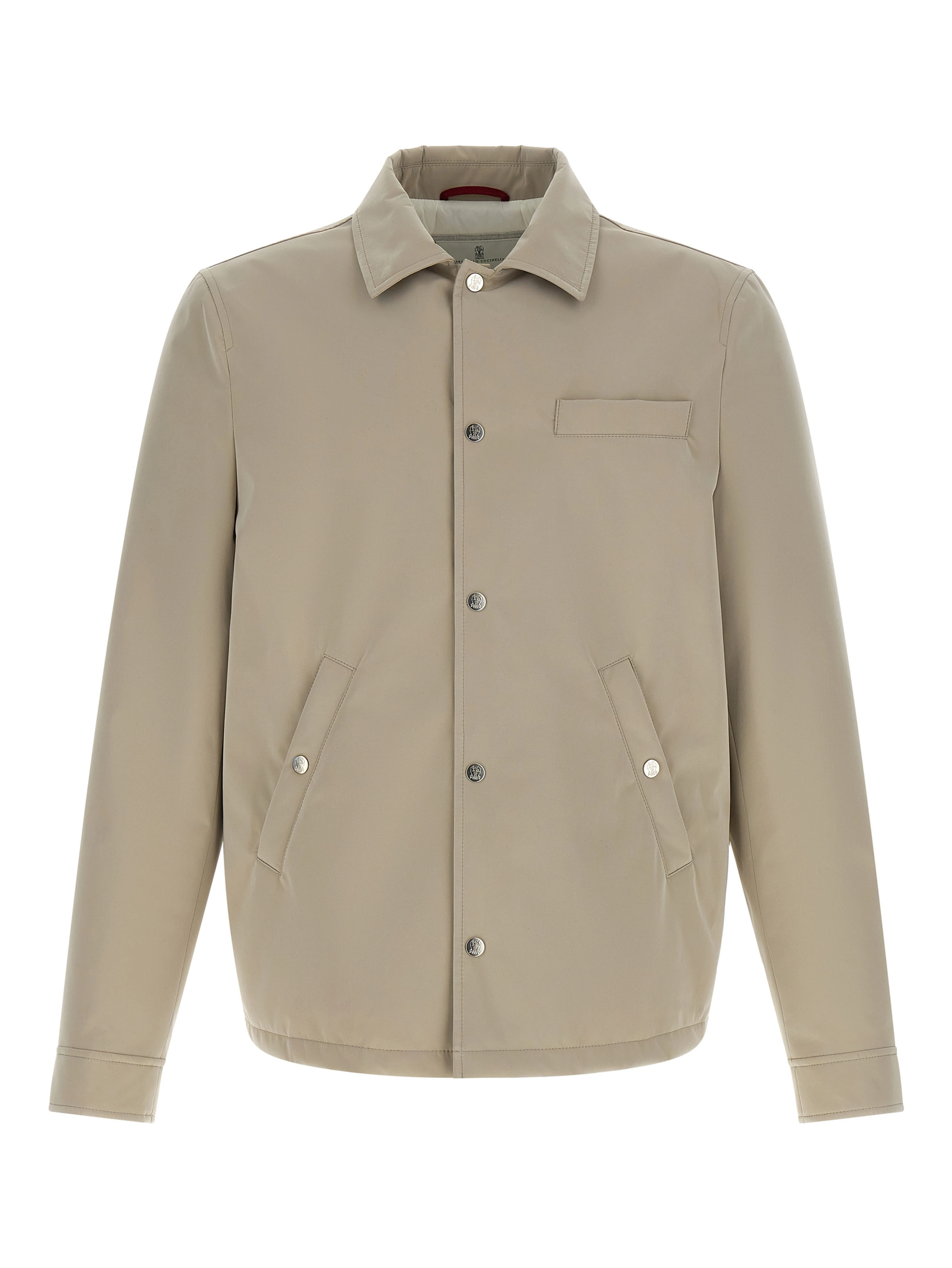 Gray Polyester Full-Length Jacket