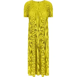 Bicolor Polyester Midi Dress
