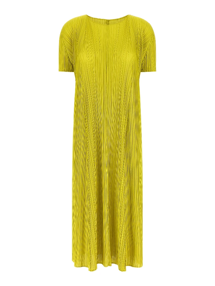 Bicolor Polyester Midi Dress