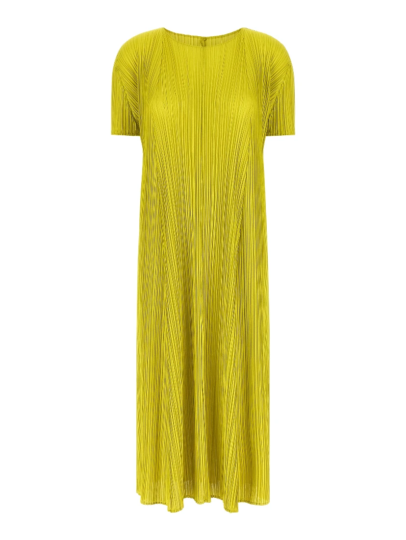 Bicolor Polyester Midi Dress