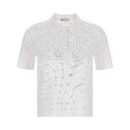 White Viscose Polo Shirt