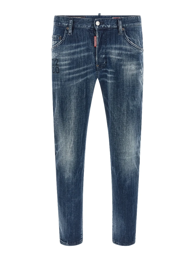 Blue Cotton Relaxed Fit Jeans