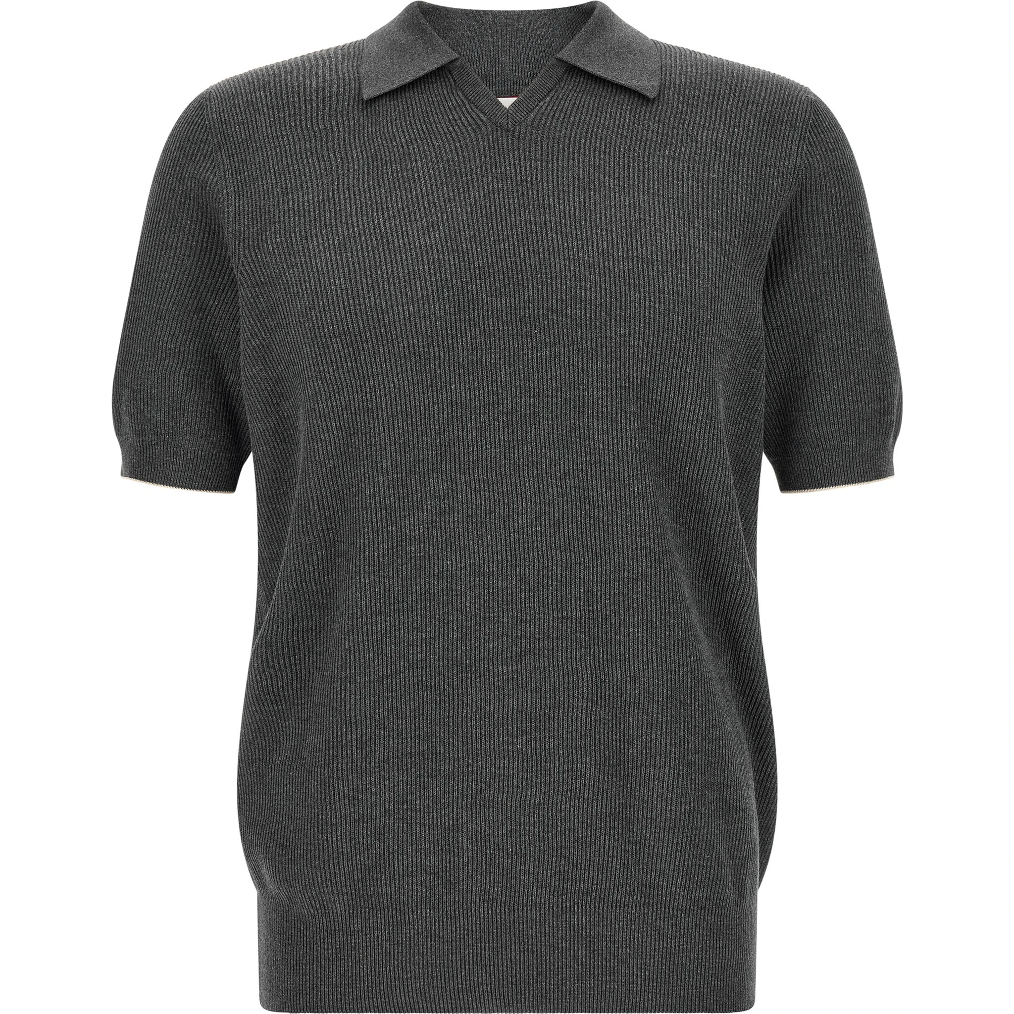 Gray Cotton Polo Shirt