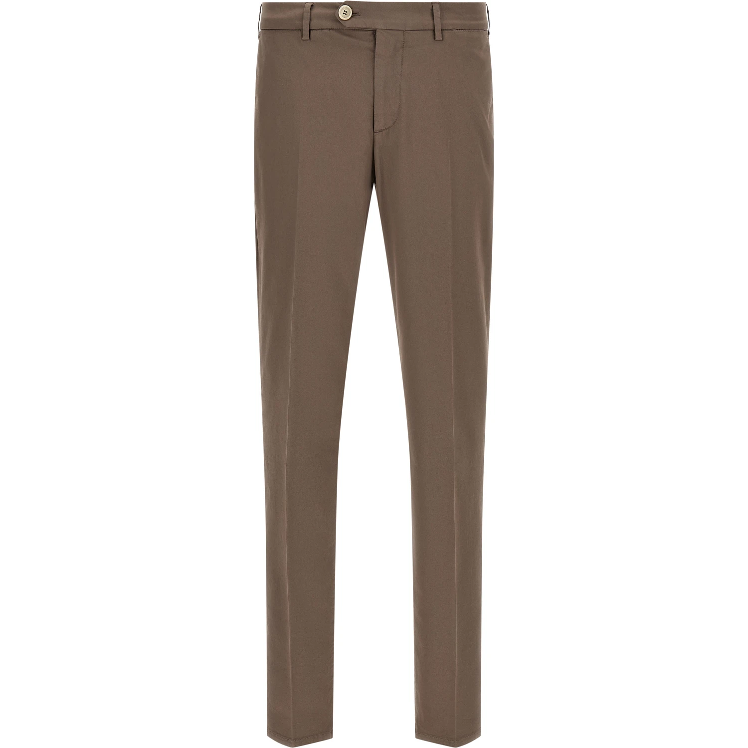 Beige Cotton Casual Pants
