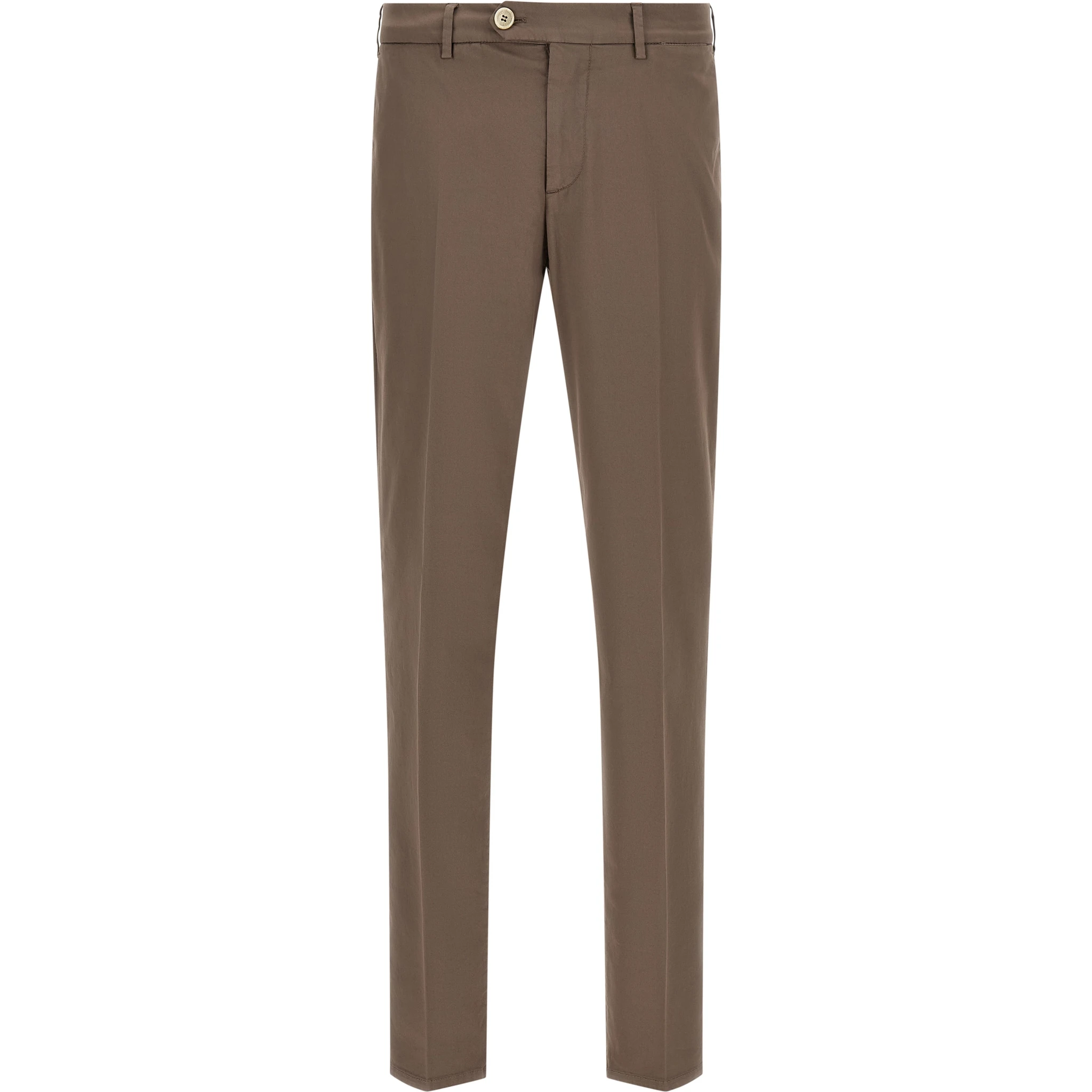 Beige Cotton Casual Pants