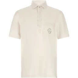 White Virgin Wool Polo Shirt