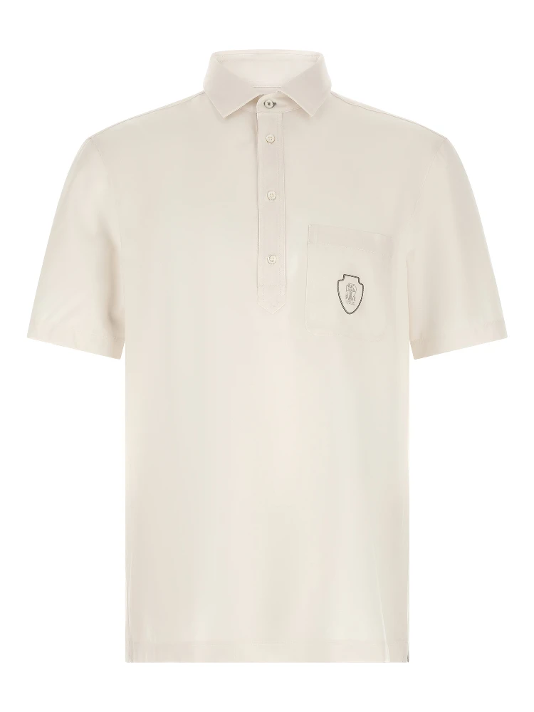 White Virgin Wool Polo Shirt